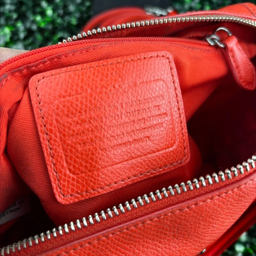 COACH MINI BENNETT SATCHEL FEATURING ORANGE PEBBLES LEATHER